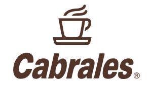 Logotipo de café Cabrales con una taza marrón que emite vapor encima de la marca 