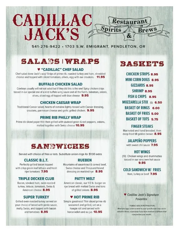 Food Cadillac Jack’s Saloon and Grill