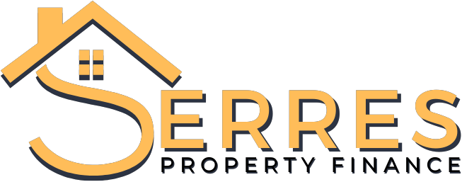 Serrres Property Finance logo with an orange house roof icon and black text