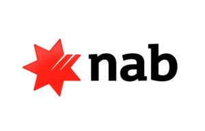 NAB logo with red star icon and black lowercase text on white background