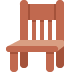 Brown wooden chair with a slatted back and seat on a white background