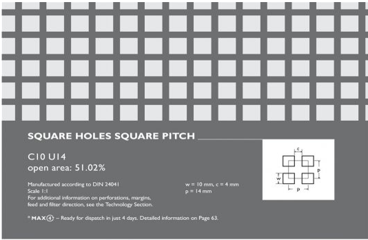 Perforated steel sheet - galvanized