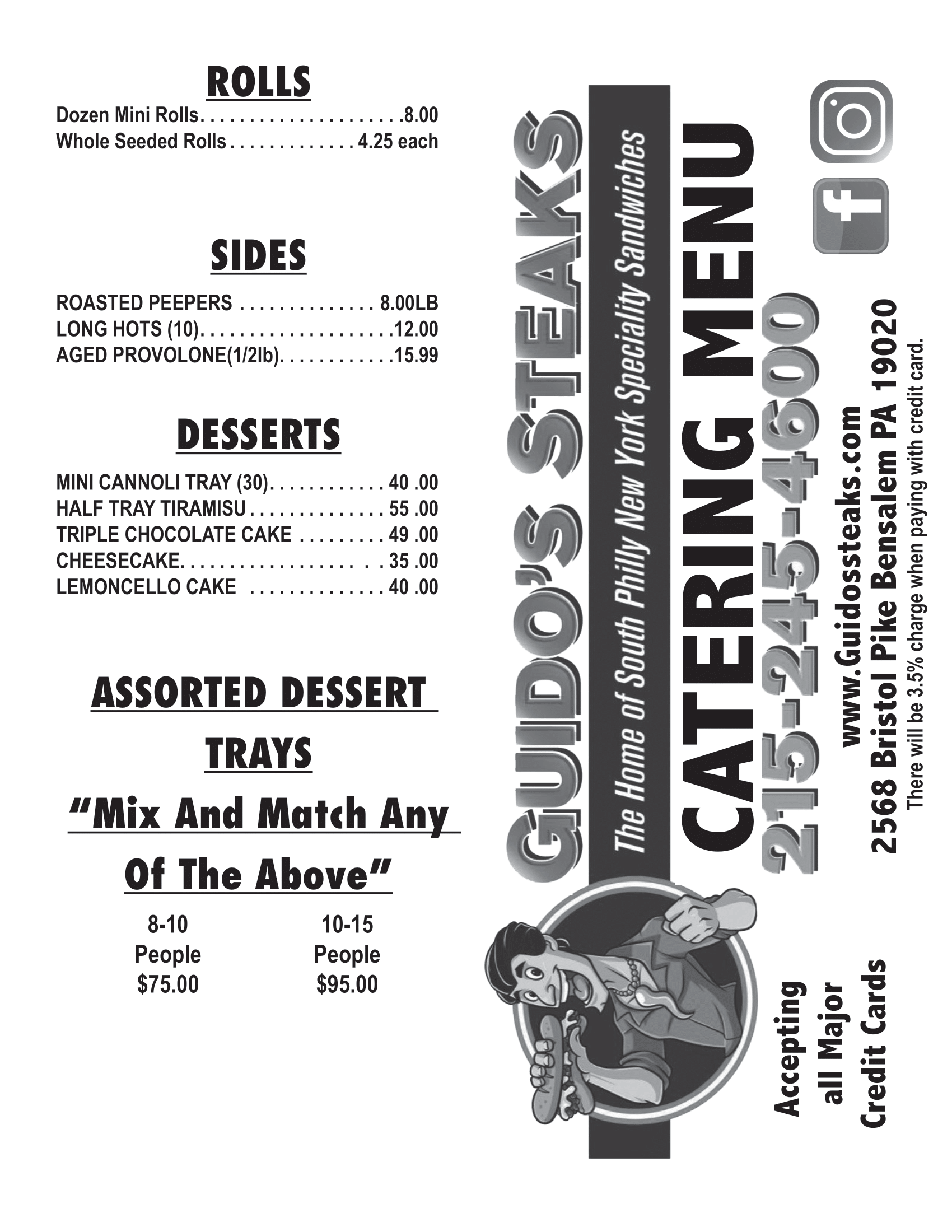 Sandwich Catering Service Bensalem, PA Guido's Steaks