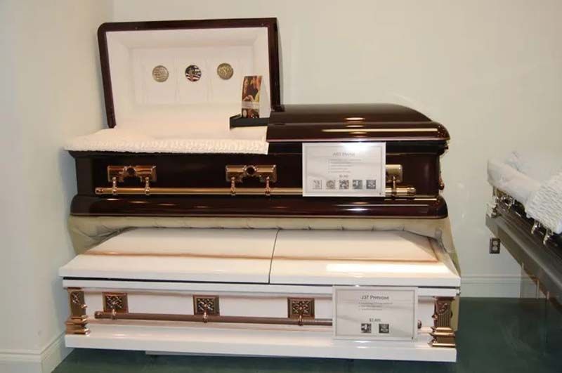 Interior and exterior views of Beaty Funeral Home in Winnsboro, TX