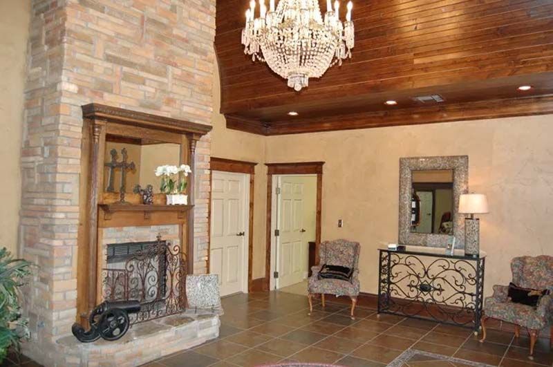 Interior and exterior views of Beaty Funeral Home in Winnsboro, TX