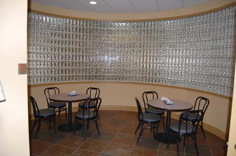 Interior and exterior views of Beaty Funeral Home in Winnsboro, TX
