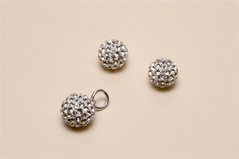 Brinco e Pingente de Strass em Prata - Daruma Bijuterias