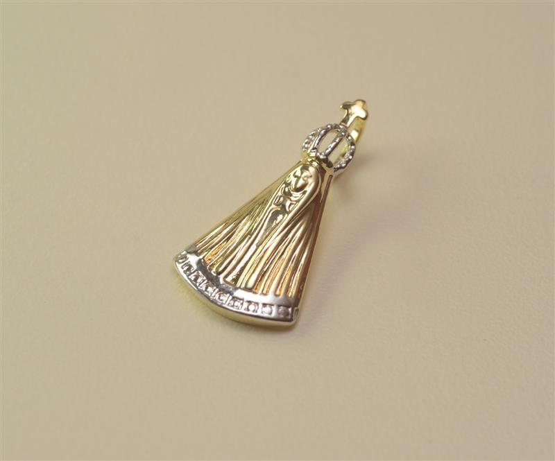 Pingente Nossa Senhora de Aparecia Dois Ouros - Daruma Bijuterias