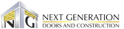 Next Generation Doors and Construction logo with stylized gray and yellow doorway icon