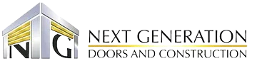 Next Generation Doors and Construction logo with stylized gray and yellow doorway icon