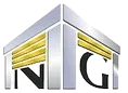 Stylized gray and yellow building logo with the letters “NIG” underneath