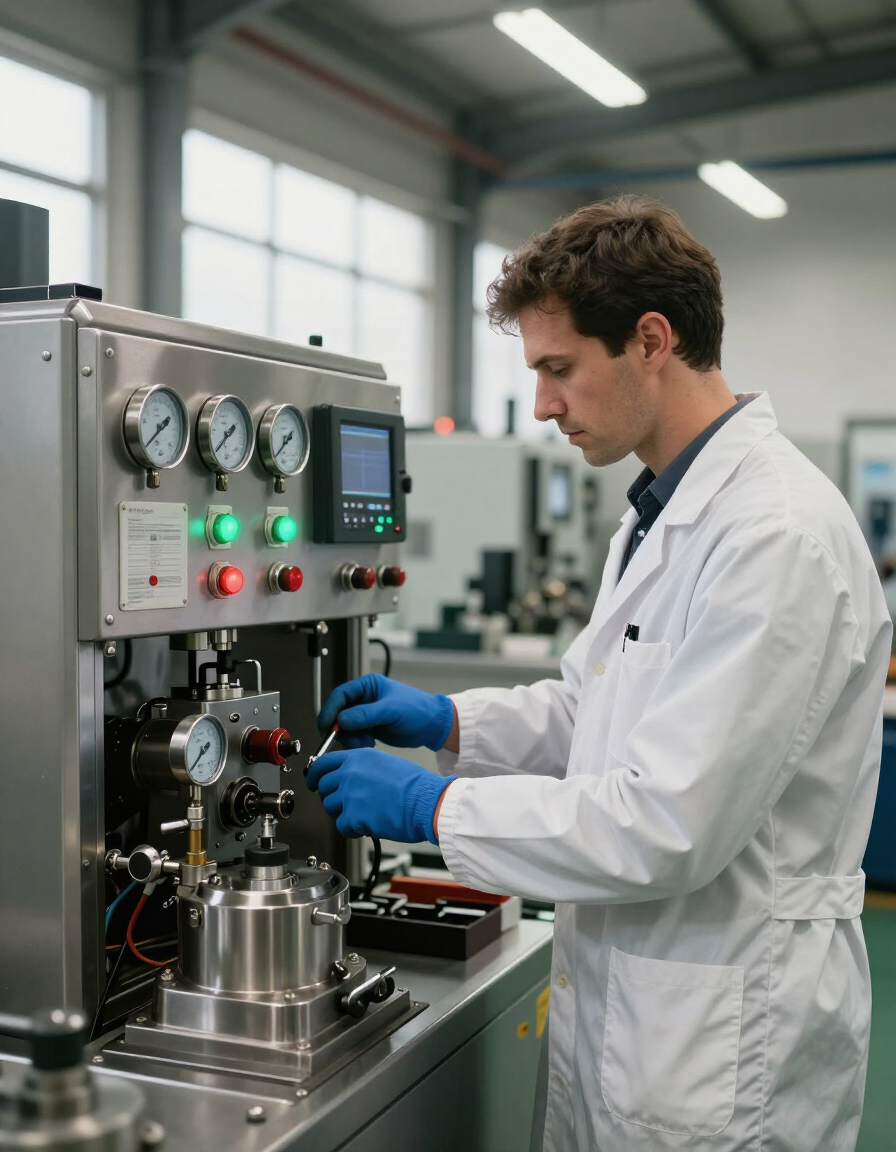Técnico trabajando con equipamiento