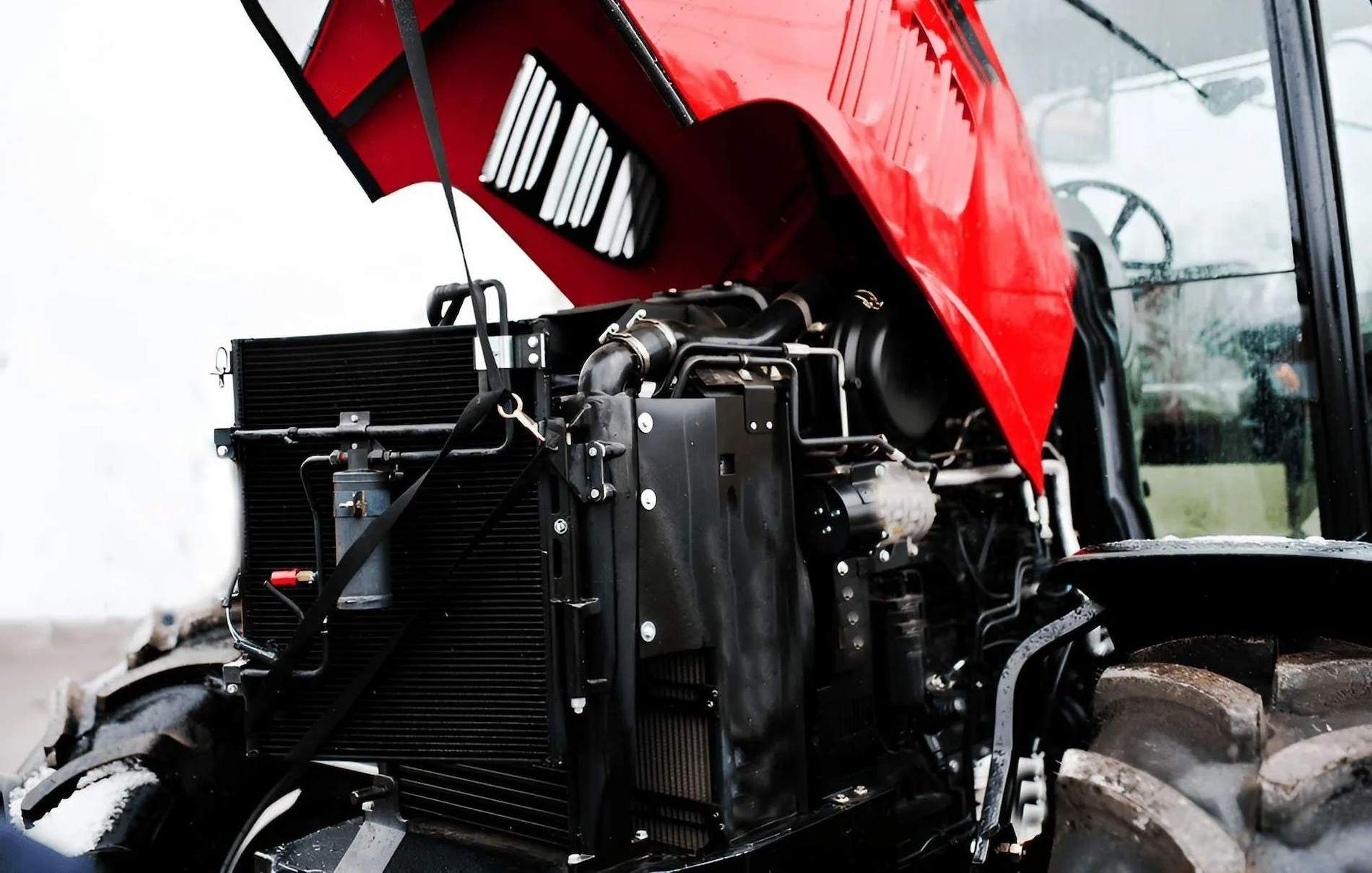 Tractor Engine Undergoing Tractor Repairs In Grafton
