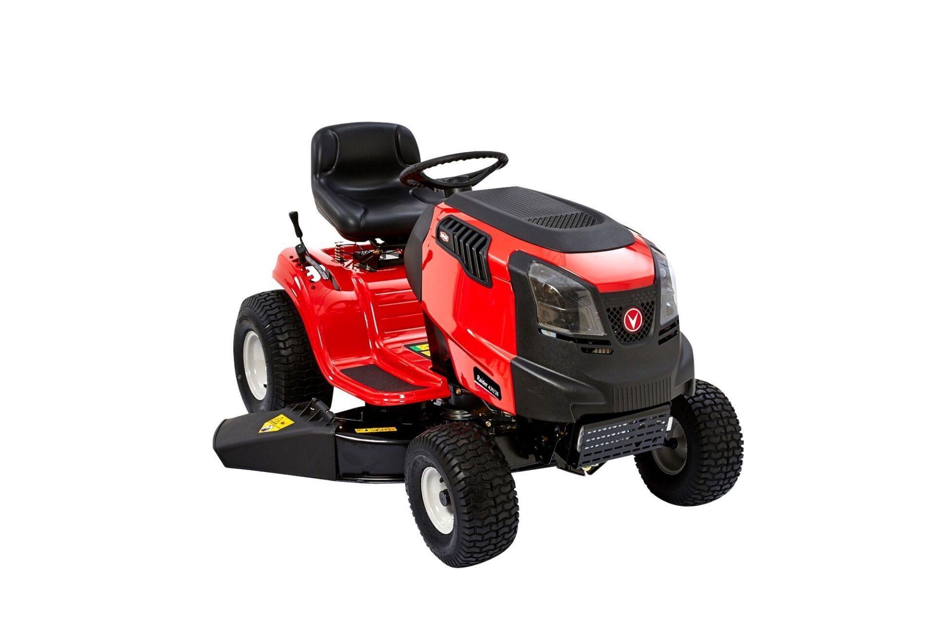 A Red Lawn Mower Is Sitting On Top Of A White Surface — Leslie Farm & Garden Machinery In South Grafton, NSW