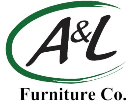 A&L Furniture Co. logo with black lettering and a green swoosh on a white background
