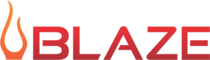 Blaze Logo With Red Flame Graphic