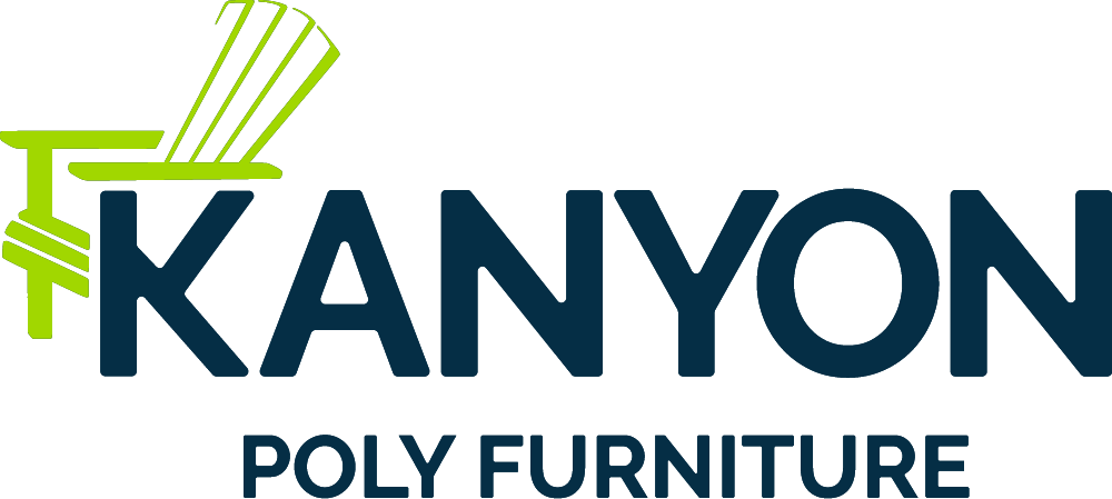 KANYON Poly Furniture logo in navy blue and lime green