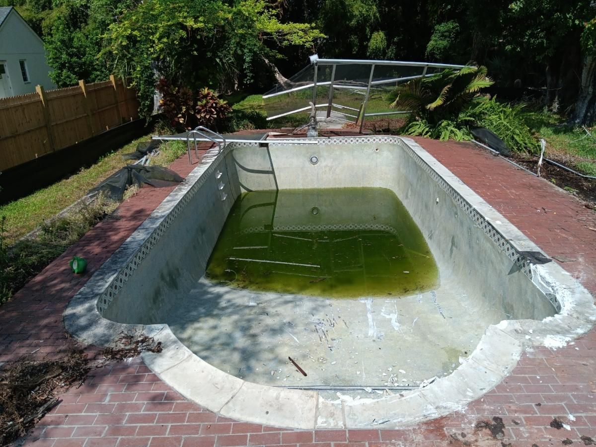 before pool demo