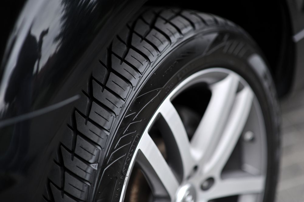A Close Up of a Tyre on a Car Wheel — Marx Forster Tyres & Mechanical In Forster, NSW