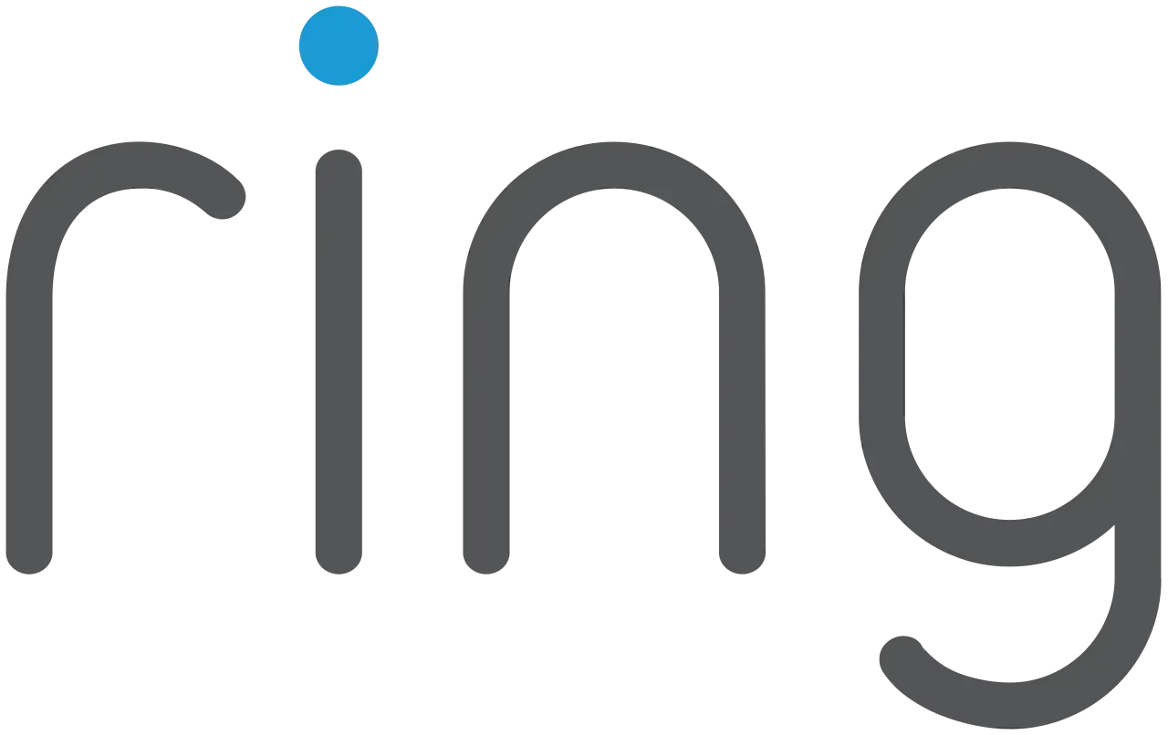 Ring logo: gray text with a blue dot above the letter “i”.
