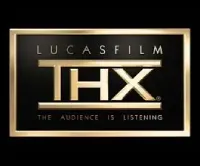 THX logo on a black background within a gold frame; text reads 