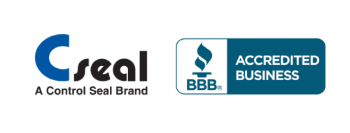 Logos for Cseal, a Control Seal Brand, and Better Business Bureau Accredited Business.