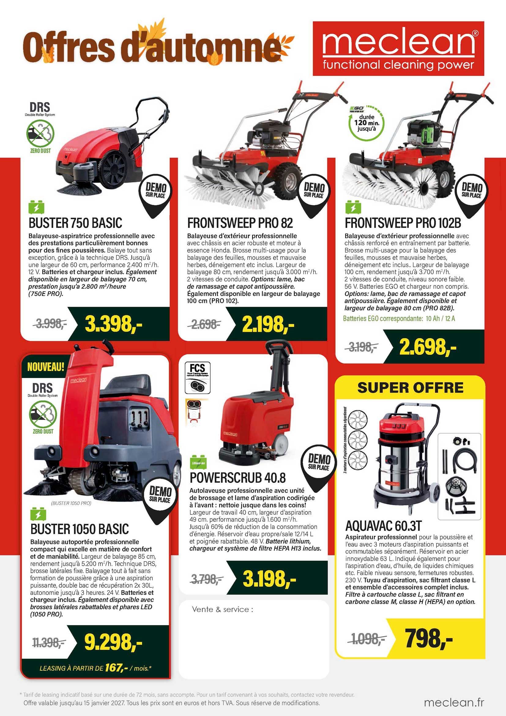 Meclean Offres de automne 2026 A4 flyer