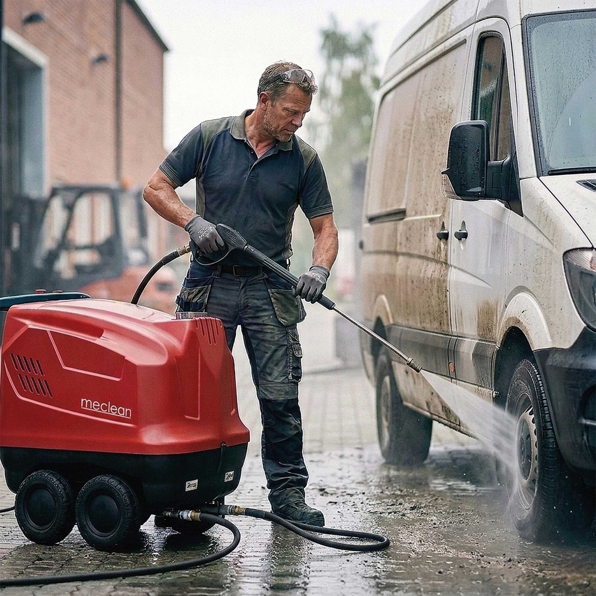 Meclean nettoyeur haute pression a eau chaude SERIE-TX 160/15 nettoyage haute pression véhicule utilitaire