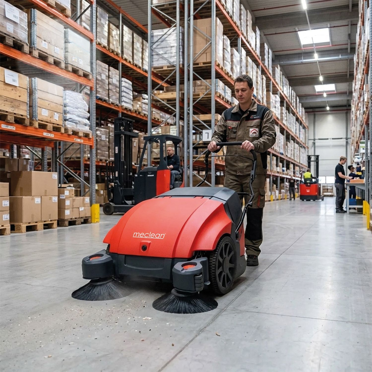 Meclean balayeuse a batterie BUSTER 950 Pro en centre de distribution