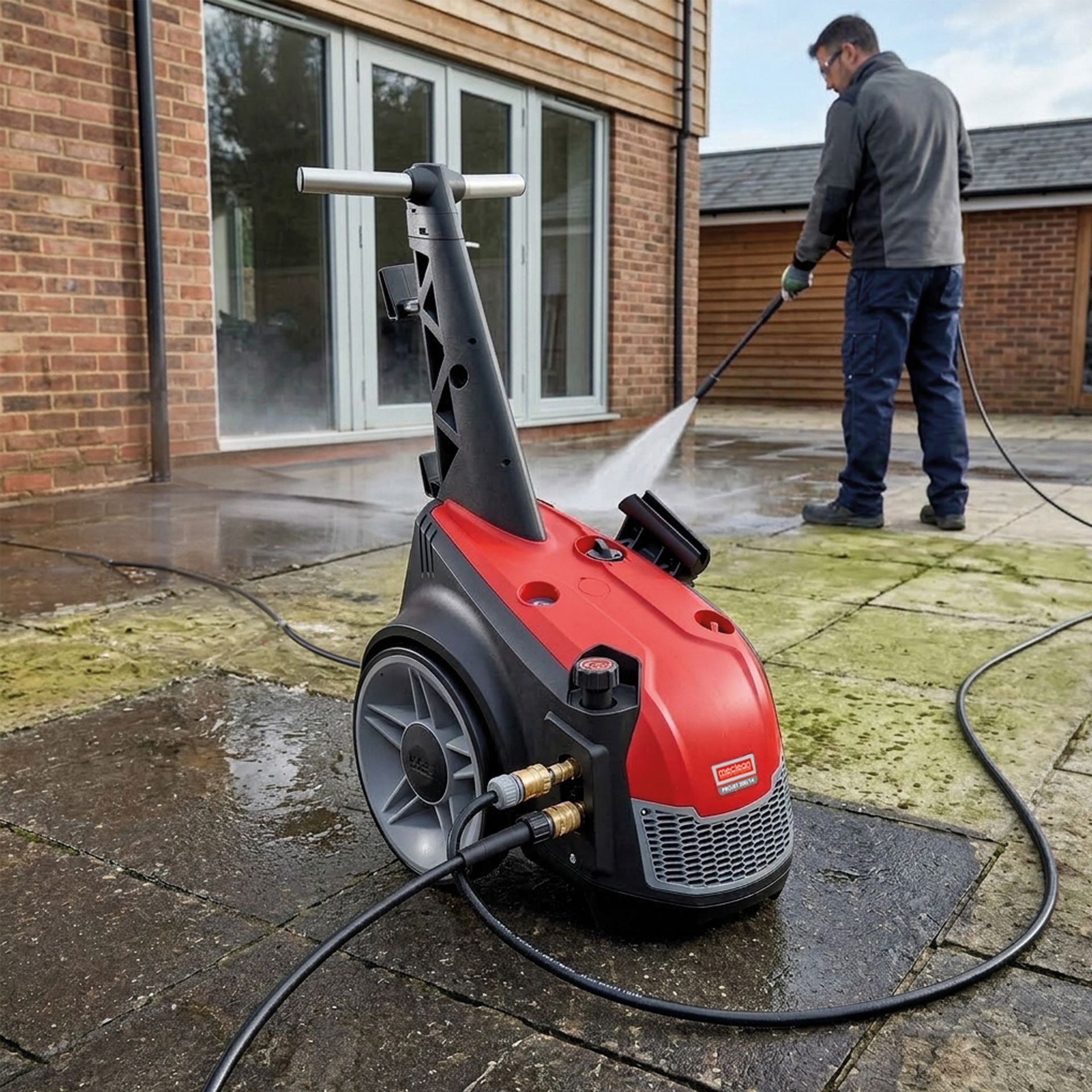 Meclean nettoyeur haute pression a eau froide professionnel PROJET nettoyage haute pression des dalles le jardin