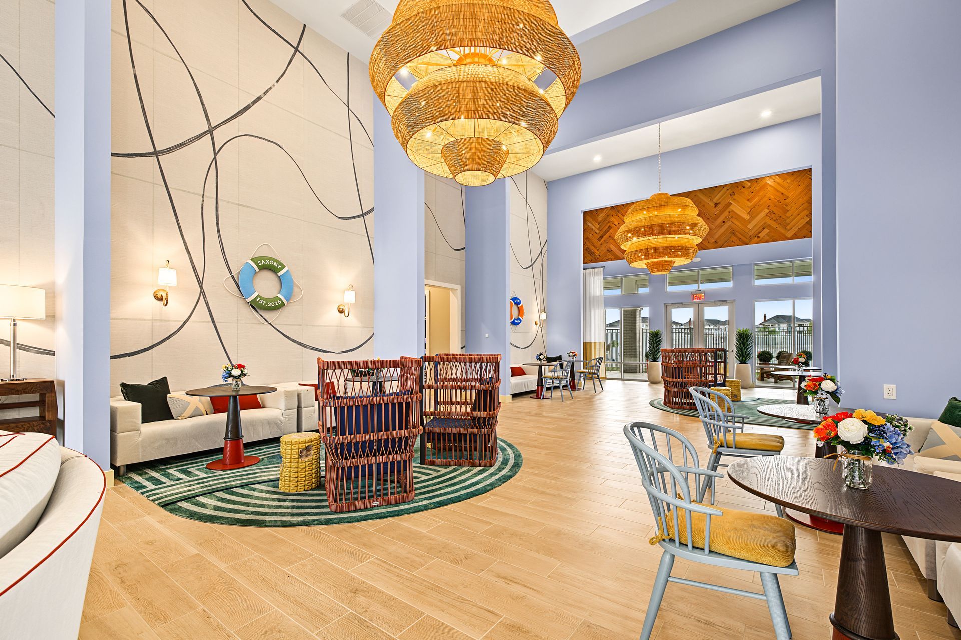 Clubhouse lobby seating area at Silver Collection at Saxony