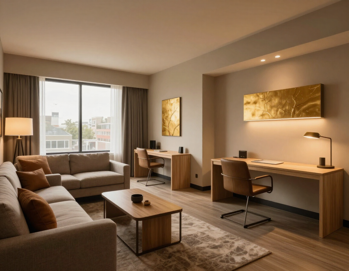 Crestline Suites and Stays Columbus suite interior