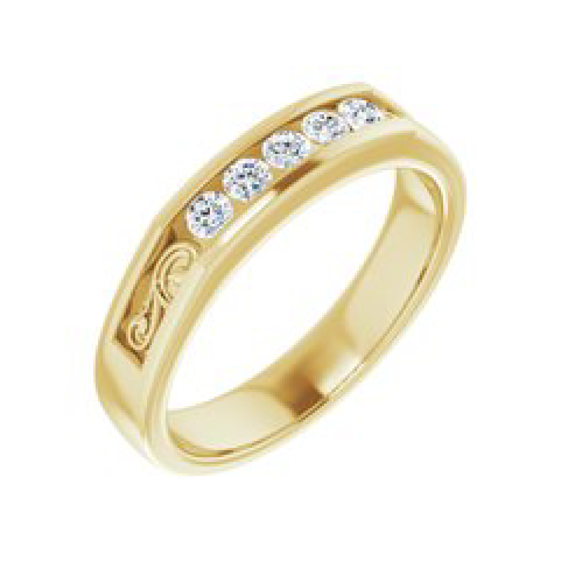 gold wedding band with diamonds