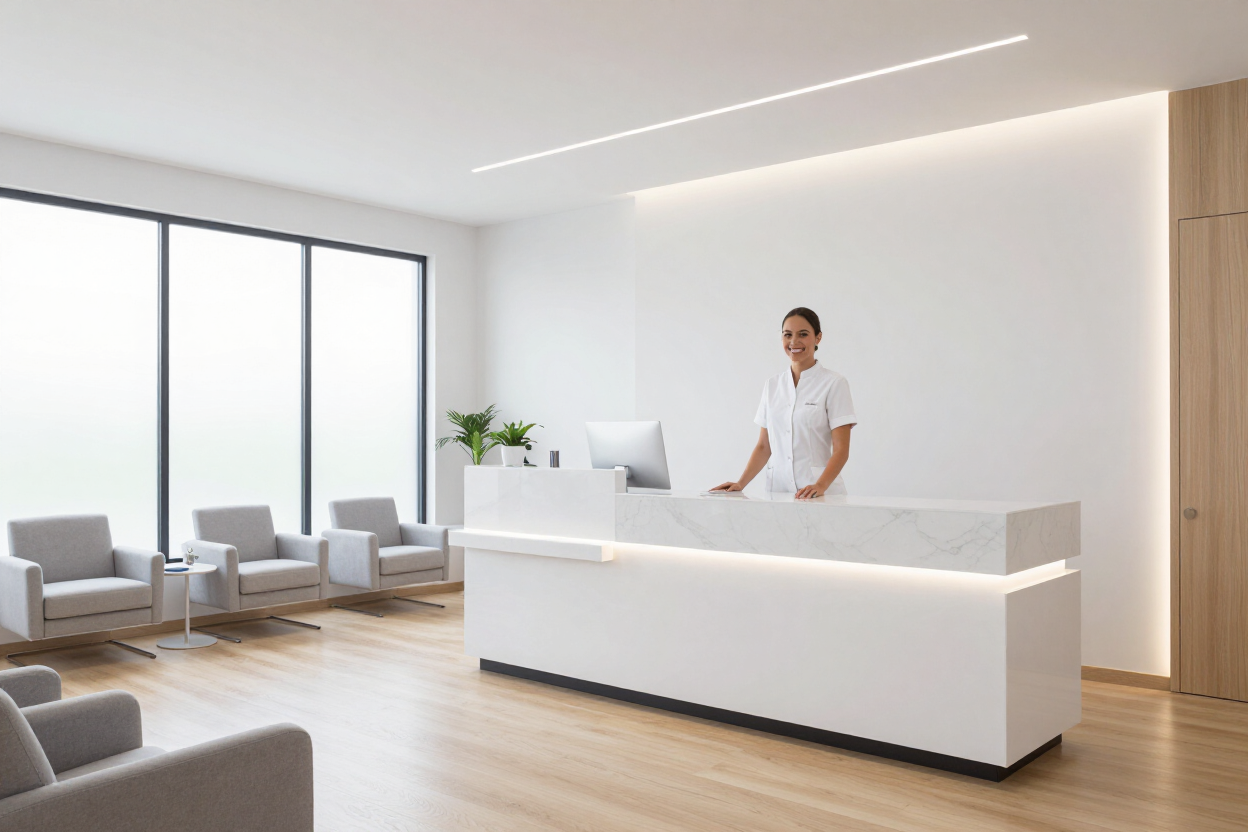 Recepción de consultorio dental moderno en Villahermosa