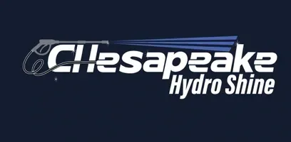 Chesapeake Hydro Shine logo in white italic text on a dark blue background.