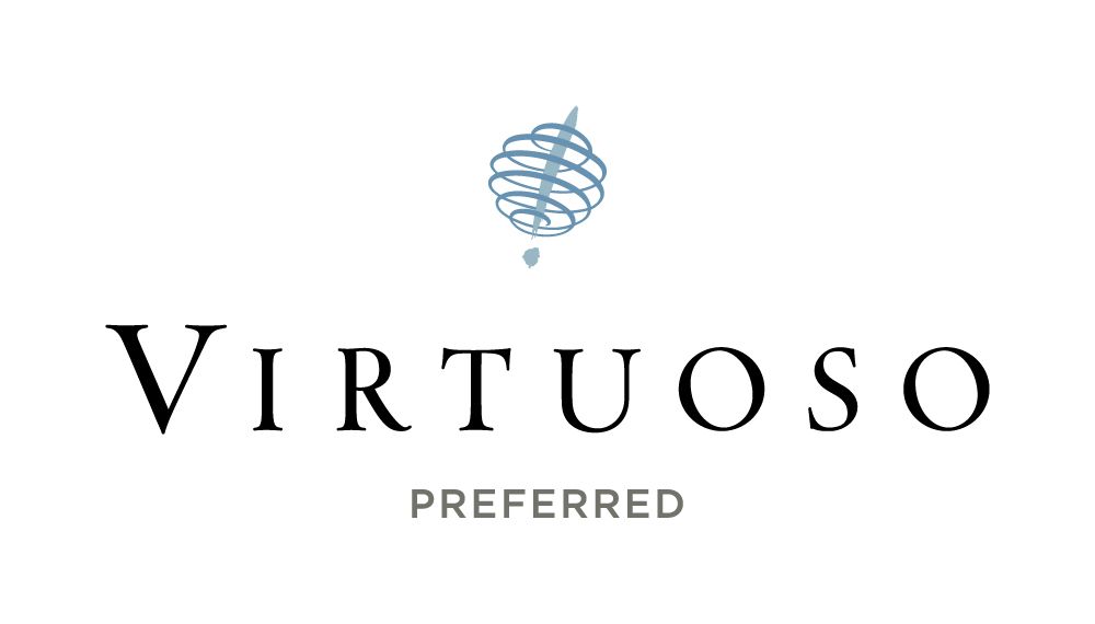 Virtuoso Preferred logo: a light blue spiral icon above the word 
