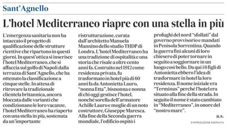 An Italian newspaper article titled 