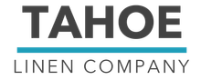 The Tahoe Linen Company logo is a black and blue logo on a white background.