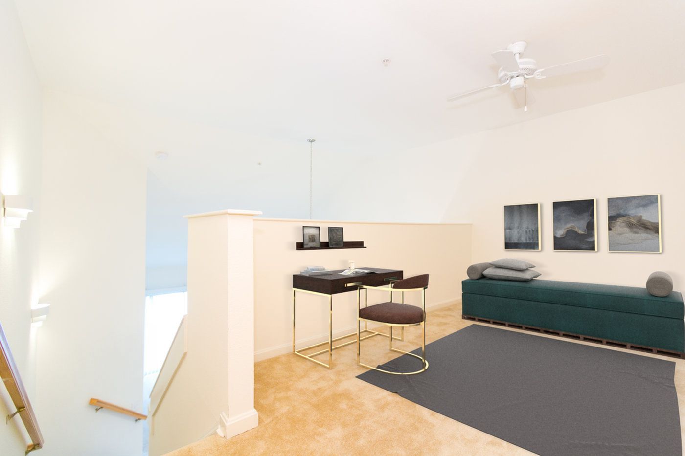 Loft lounge area at Park Station Apartments.