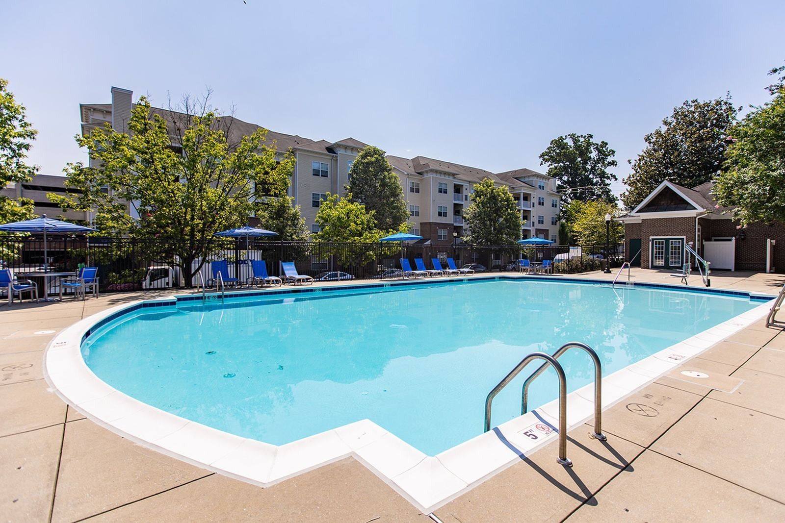 Swimming pool at Park Station Apartments.