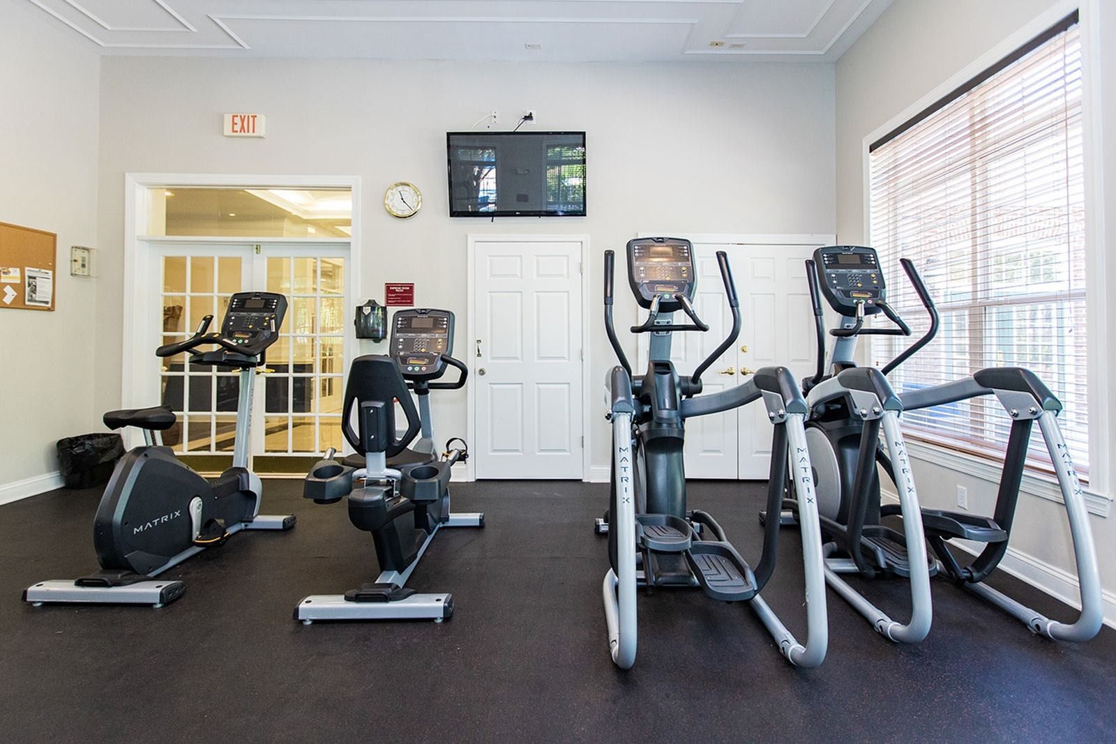 Cardio machines at Park Station Apartments.