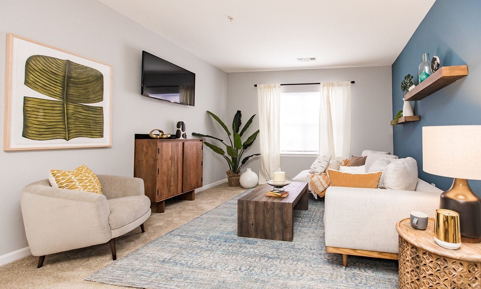 Living room at Park Station Apartments.