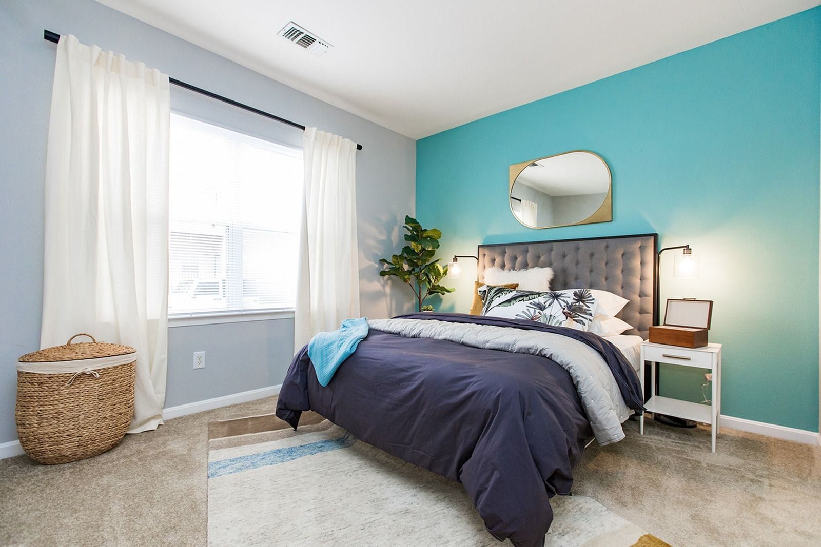 Bedroom at Park Station Apartments.