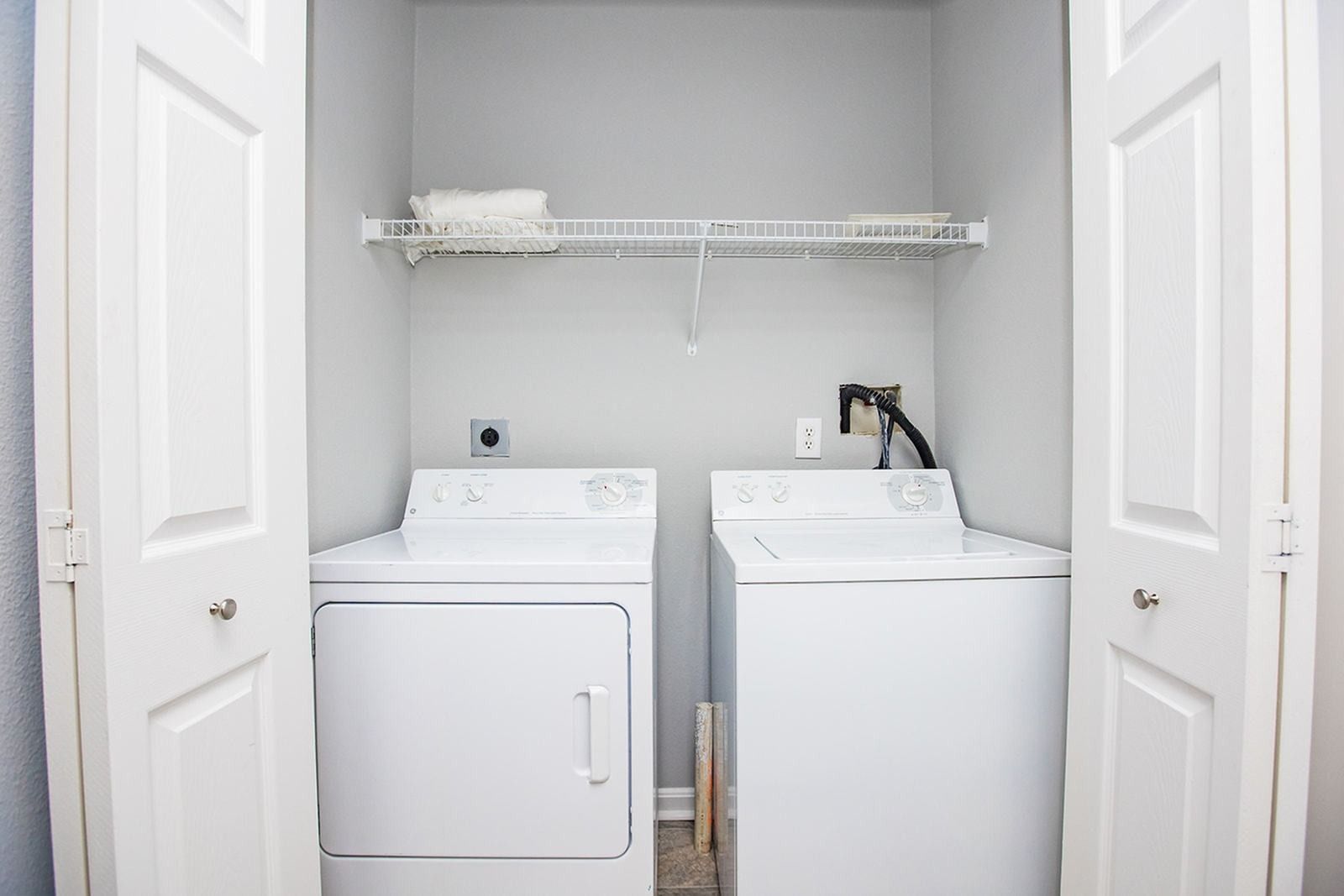 In-home washer and dryer at Park Station Apartments.