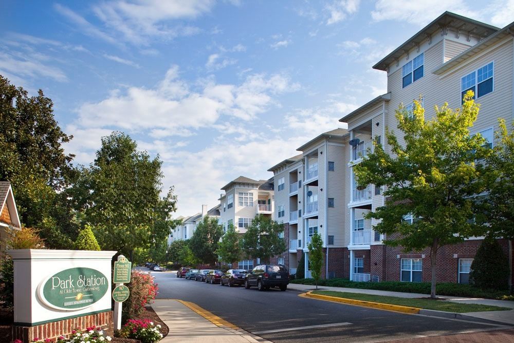 Community exterior at Park Station Apartments.