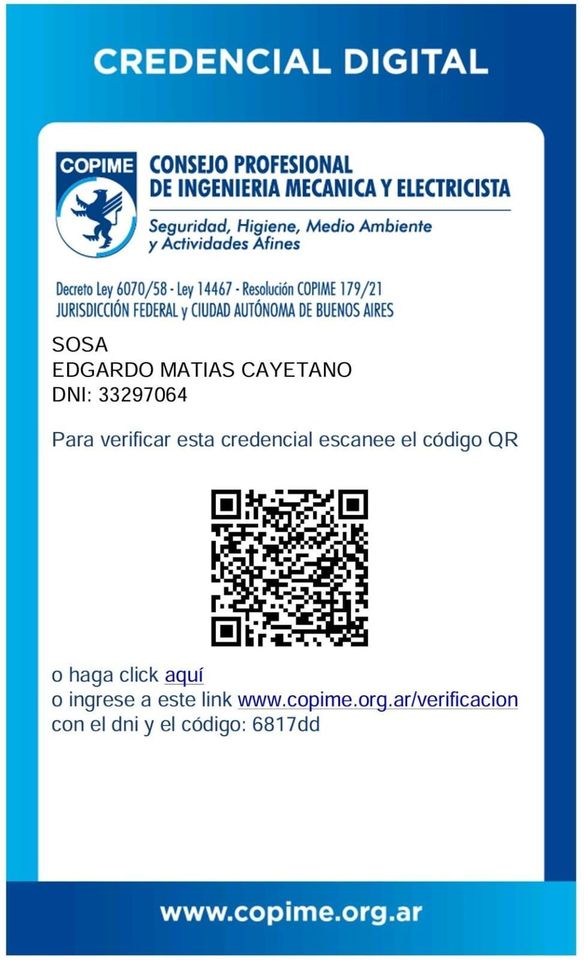 Credencial digital - EMPSEL Servicios eléctricos
