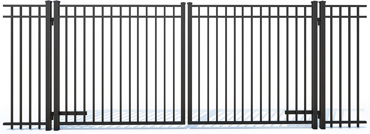 Black metal double gate.