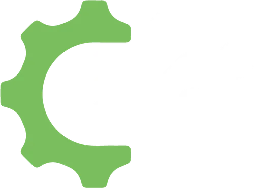 Green cog-shaped letter 