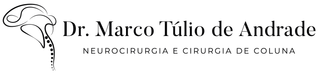 Logo de Dr. Marco Túlio de Andrade, neurocirurgia e cirurgia de coluna, en preto e branco.