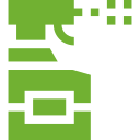 A green icon of a spray bottle on a white background.